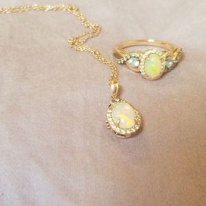 Matching necklace and ring set